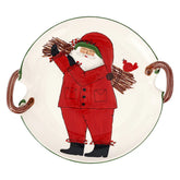 Old St. Nick Handled Round Platter with Sticks